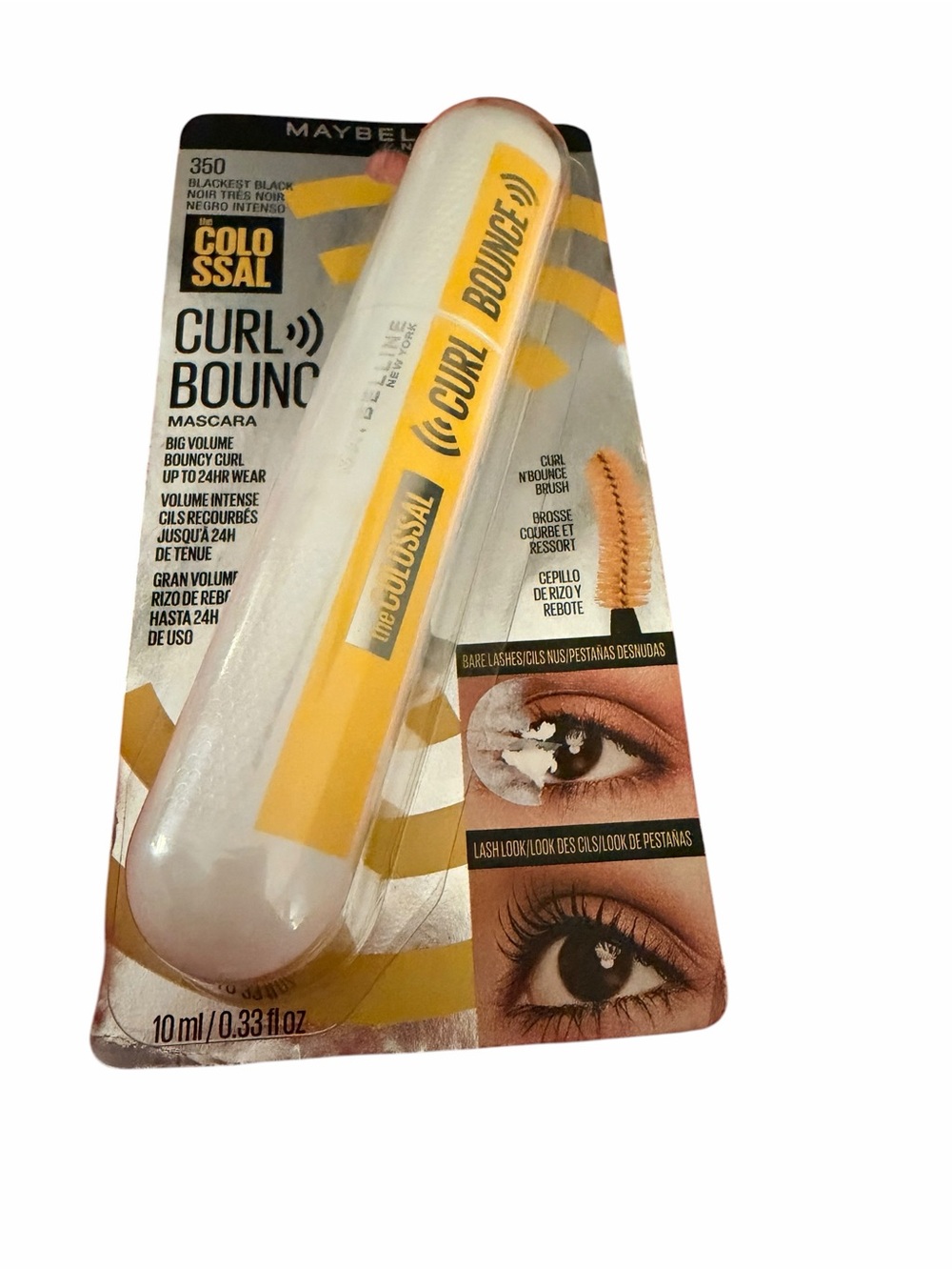 Maybelline Mascara Packaging - Black & Cream Backing Card